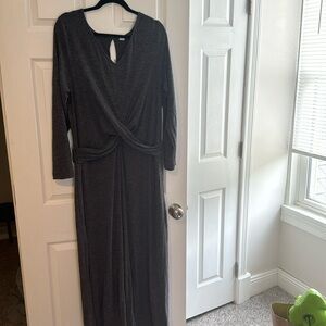 Dark grey jersey jumpsuit